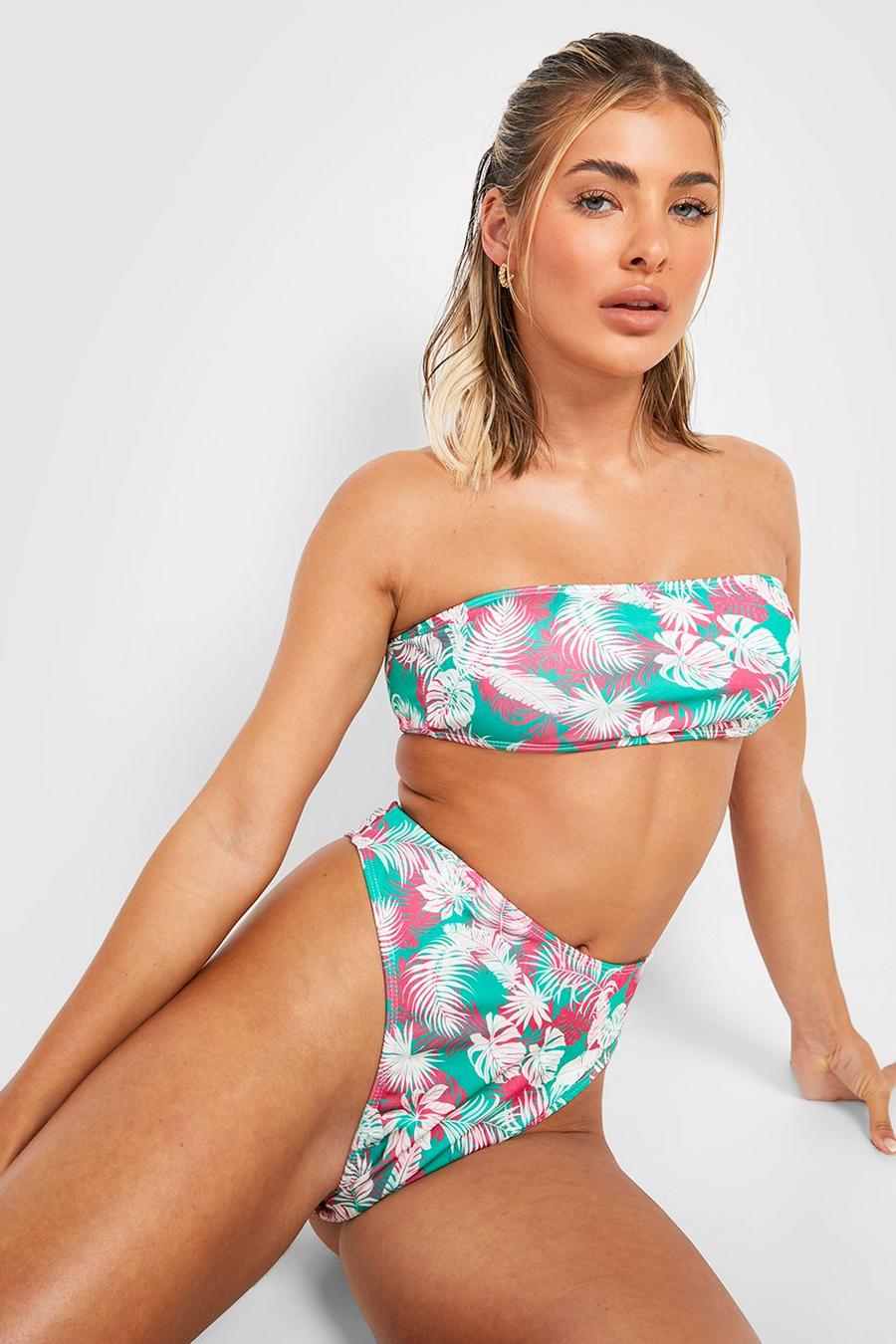 Mint Tropische Bandeau Bikini Top