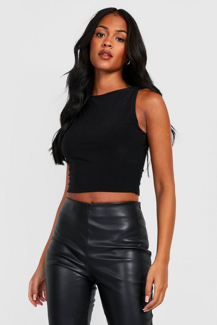 Tall doppellagiges Racer Crop Top