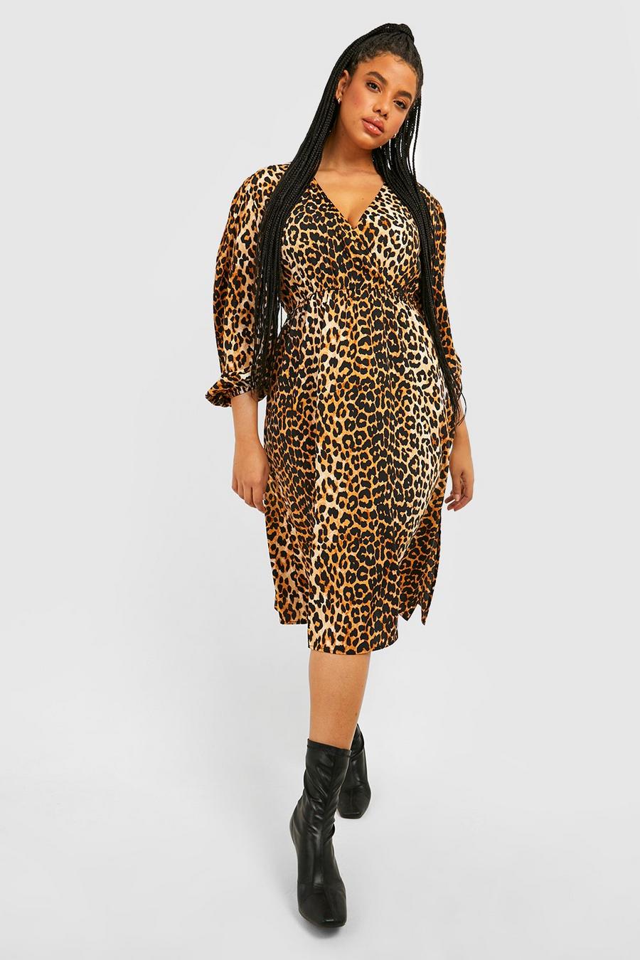 Leopard Plus - Långärmad skaterklänning