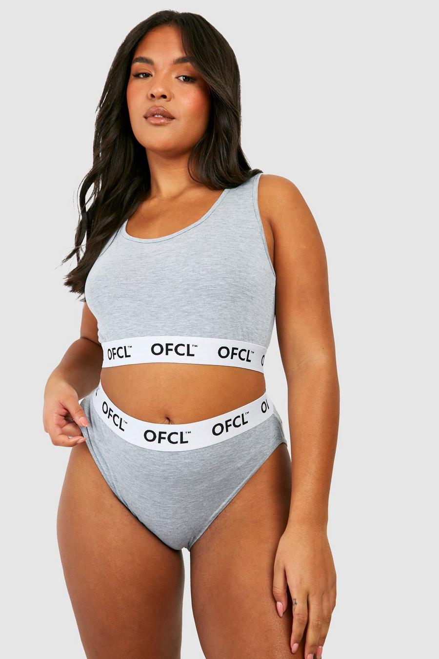 Grande taille - Ensemble de lingerie avec bralette et culotte, Grey