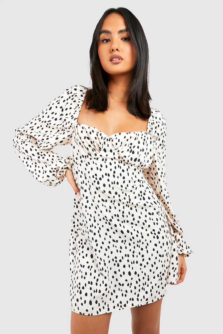 Multi Polka Dot Cup Detail Mini Dress