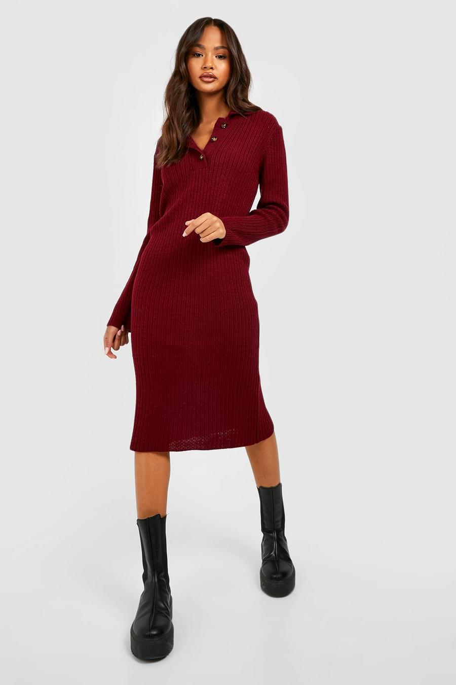 Robe pull longue en maille, Berry