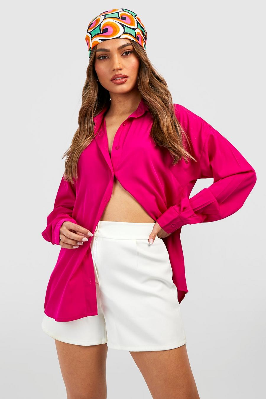 Velo & camicia con stampa di motivi geometrici, Pink