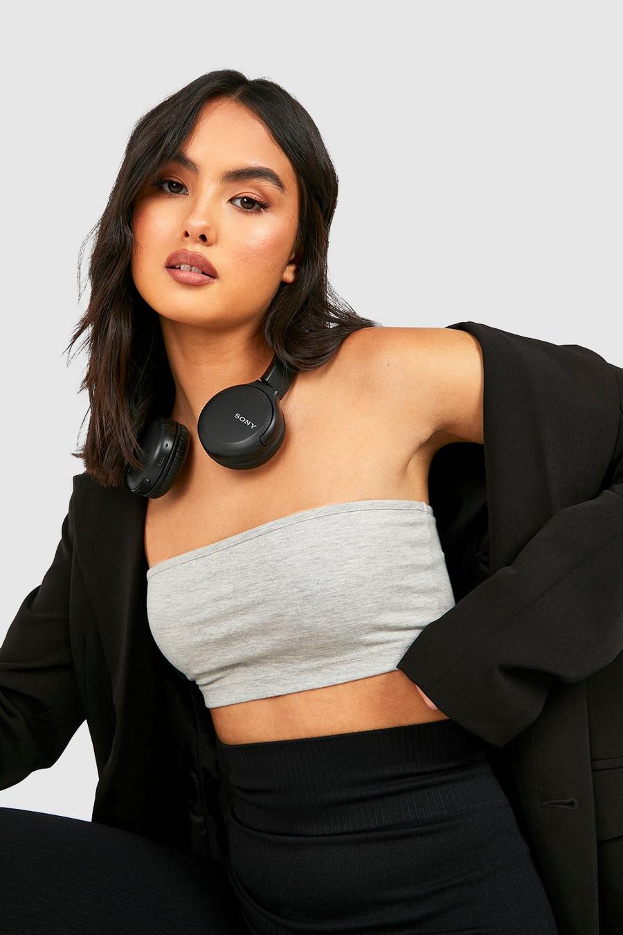 Grey Basic Jersey Knit Tube Top