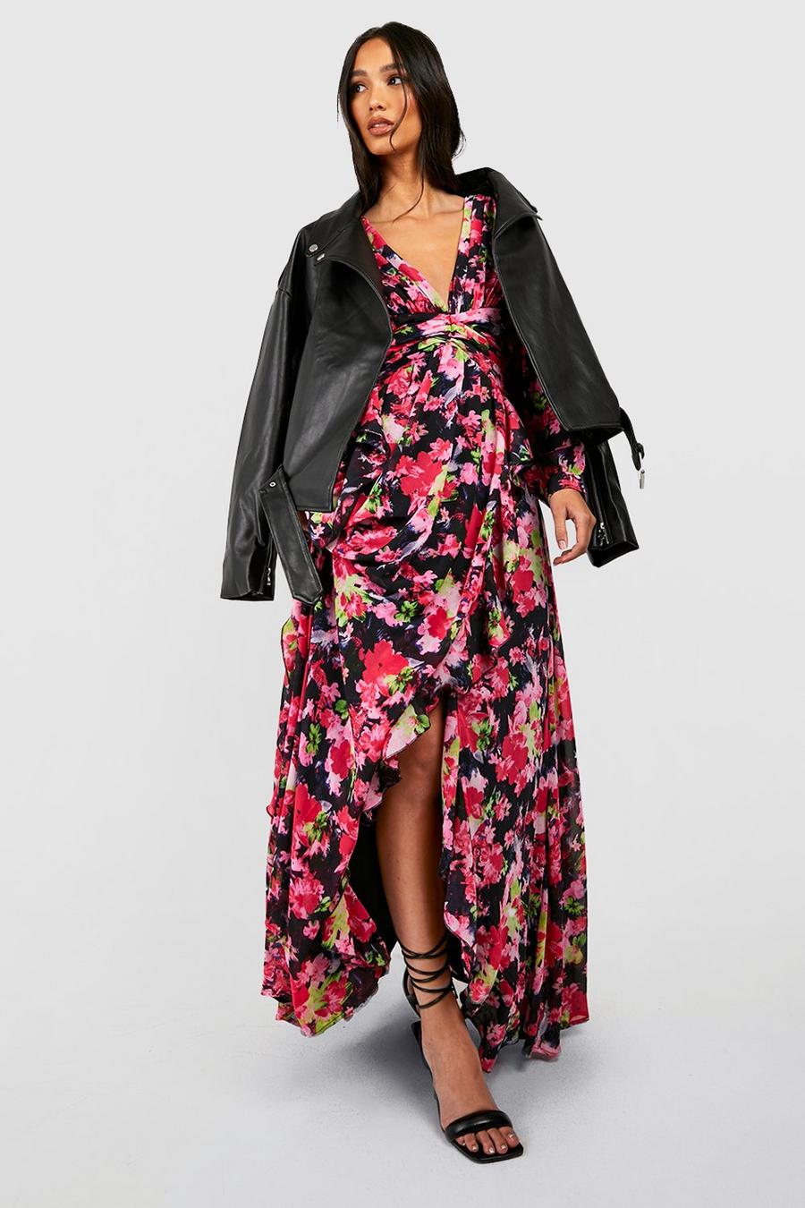Floral Long Sleeve Ruffle Dress image number 1