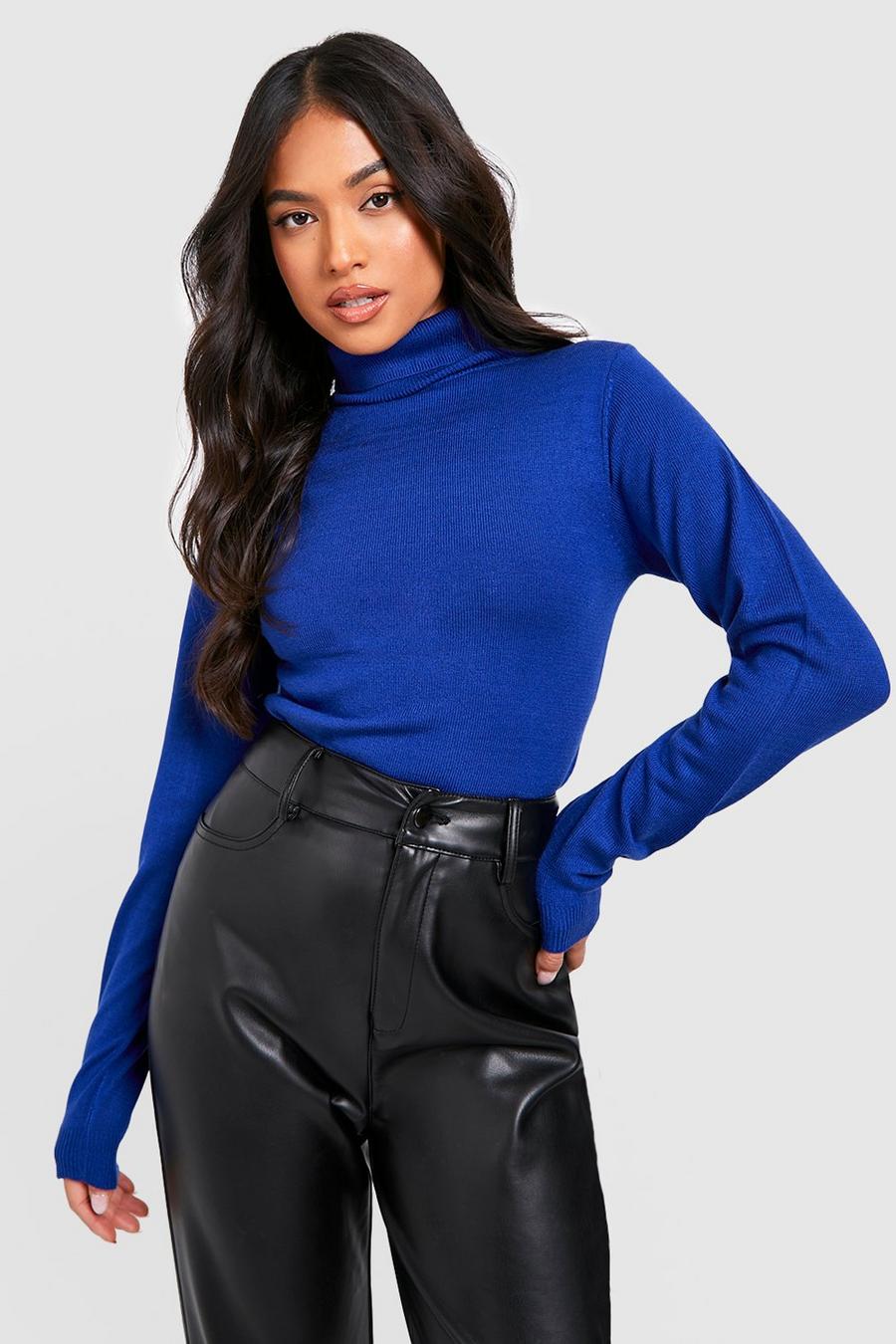 Electric blue Petit Knitted Turtleneck Long Sleeve Sweater