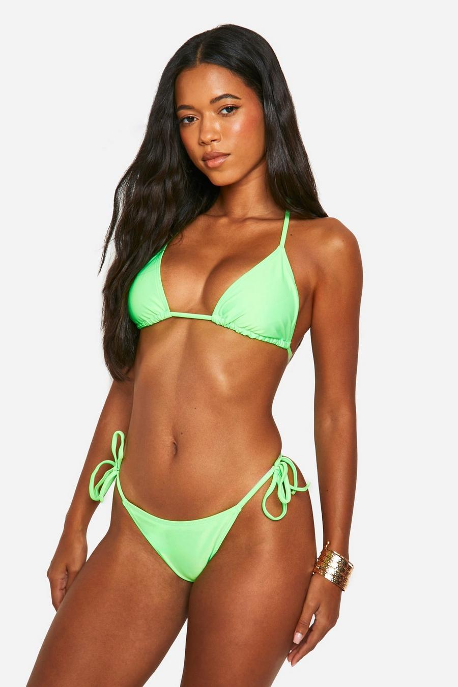 Slip bikini Essentials con laccetti laterali, Bright green image number 1