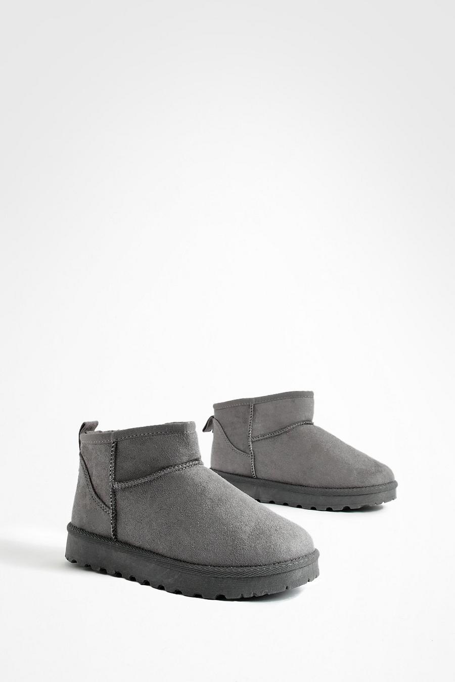 Grey Ultra Mini Cozy Boots