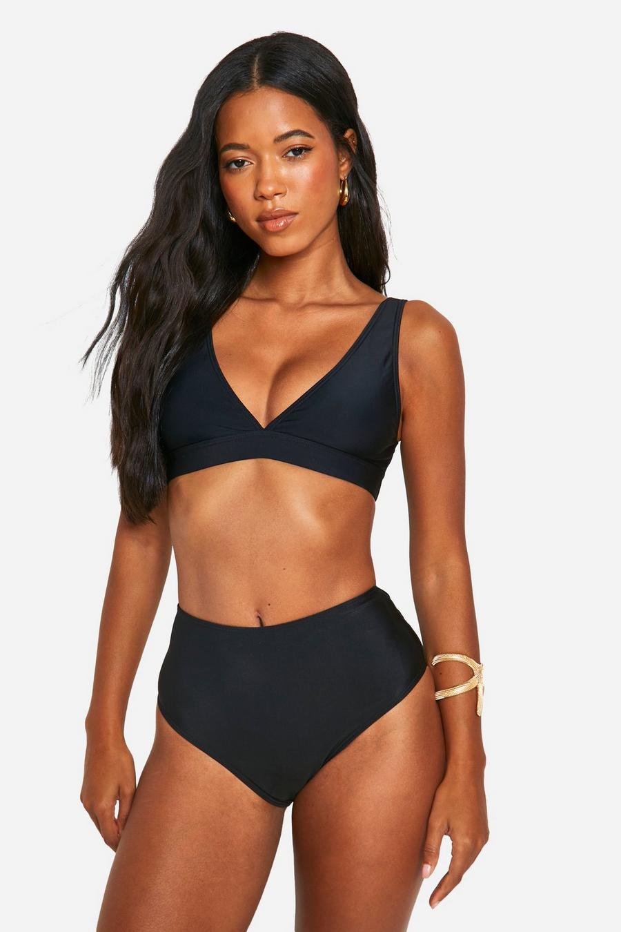 Slip bikini Essentials a vita alta, Black