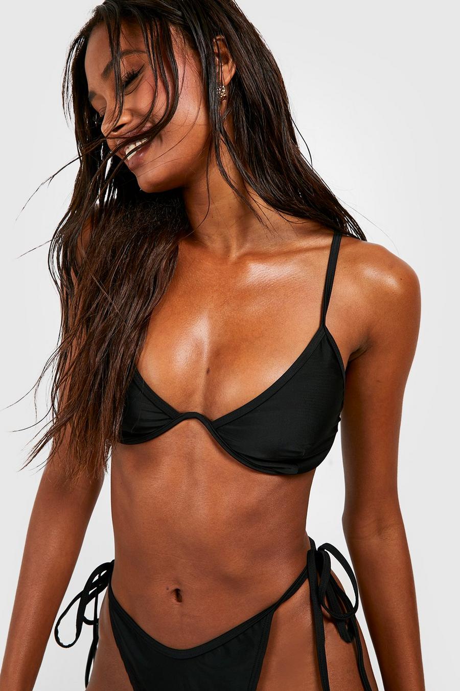 Black Essentials Underwired Bikini Top
