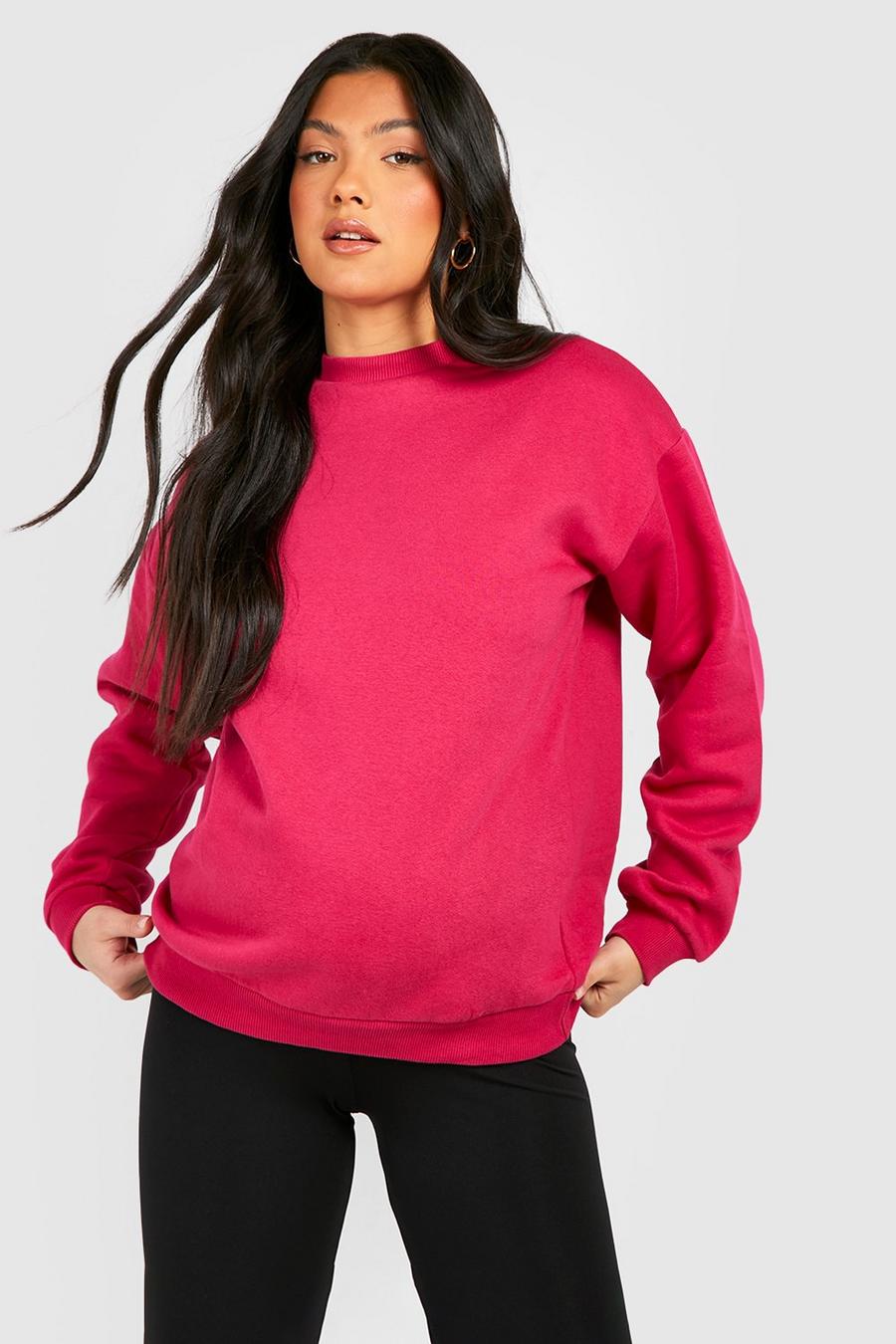 Pink Maternity Basic Sweatshirt