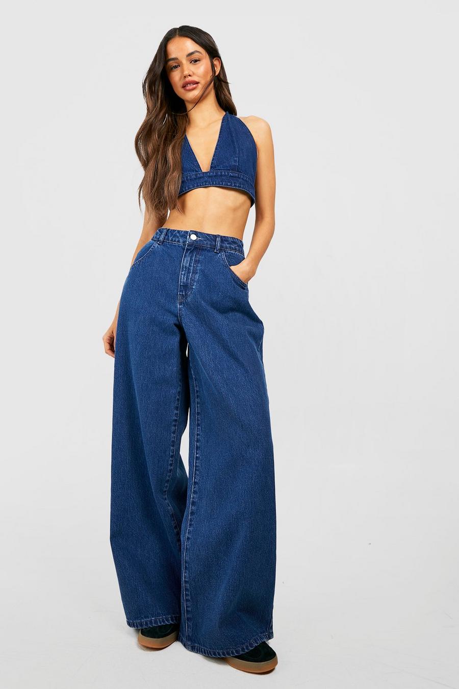 True blue Mid Rise Baggy Boyfriend Jeans