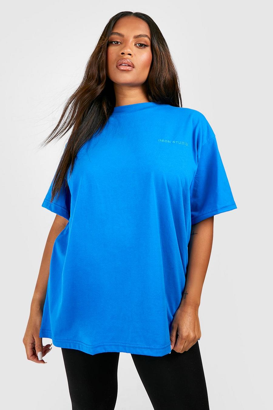Camiseta Plus oversize con estampado Dsgn Studio, Cobalt