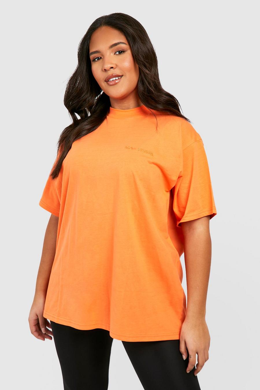 Grande taille - T-shirt oversize à slogan Dsgn Studio, Orange