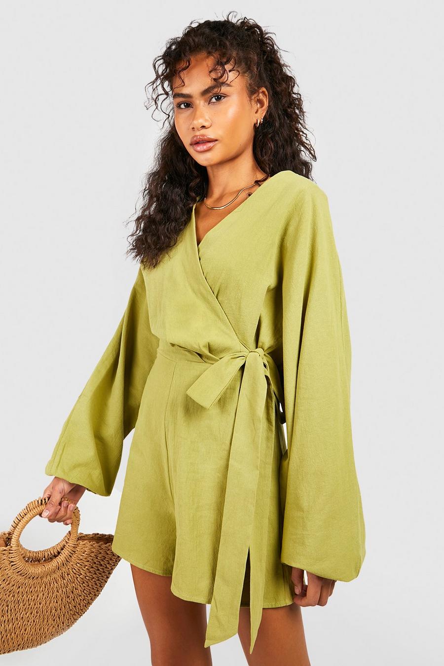 Olive Cord Utility Playsuit 