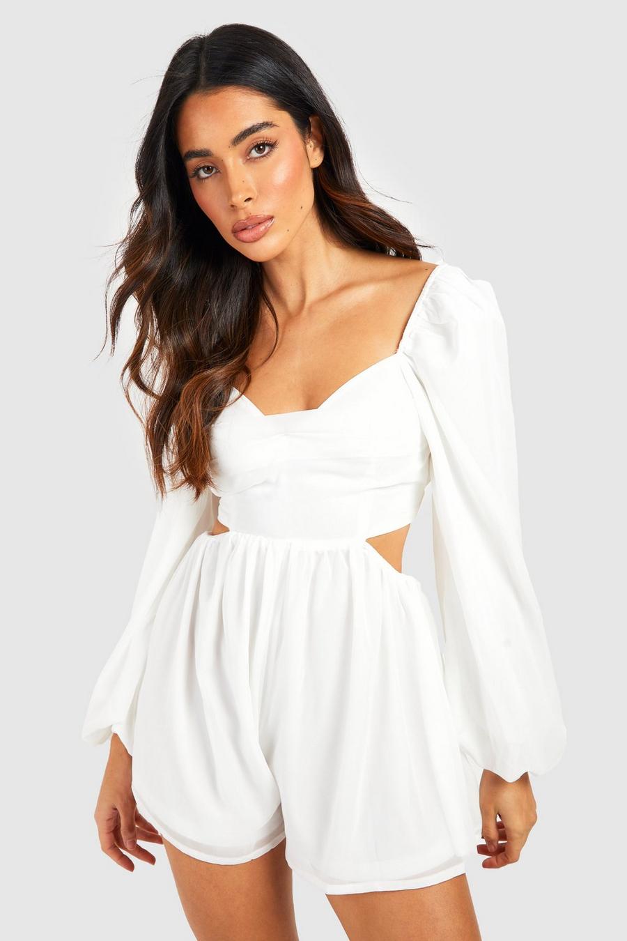 Ivory Cut Out Detail Romper
