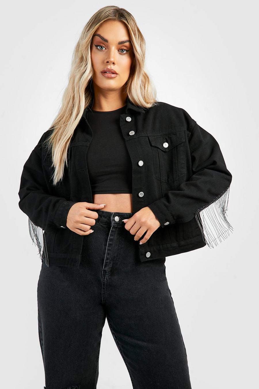 Black layered zip-up jacket