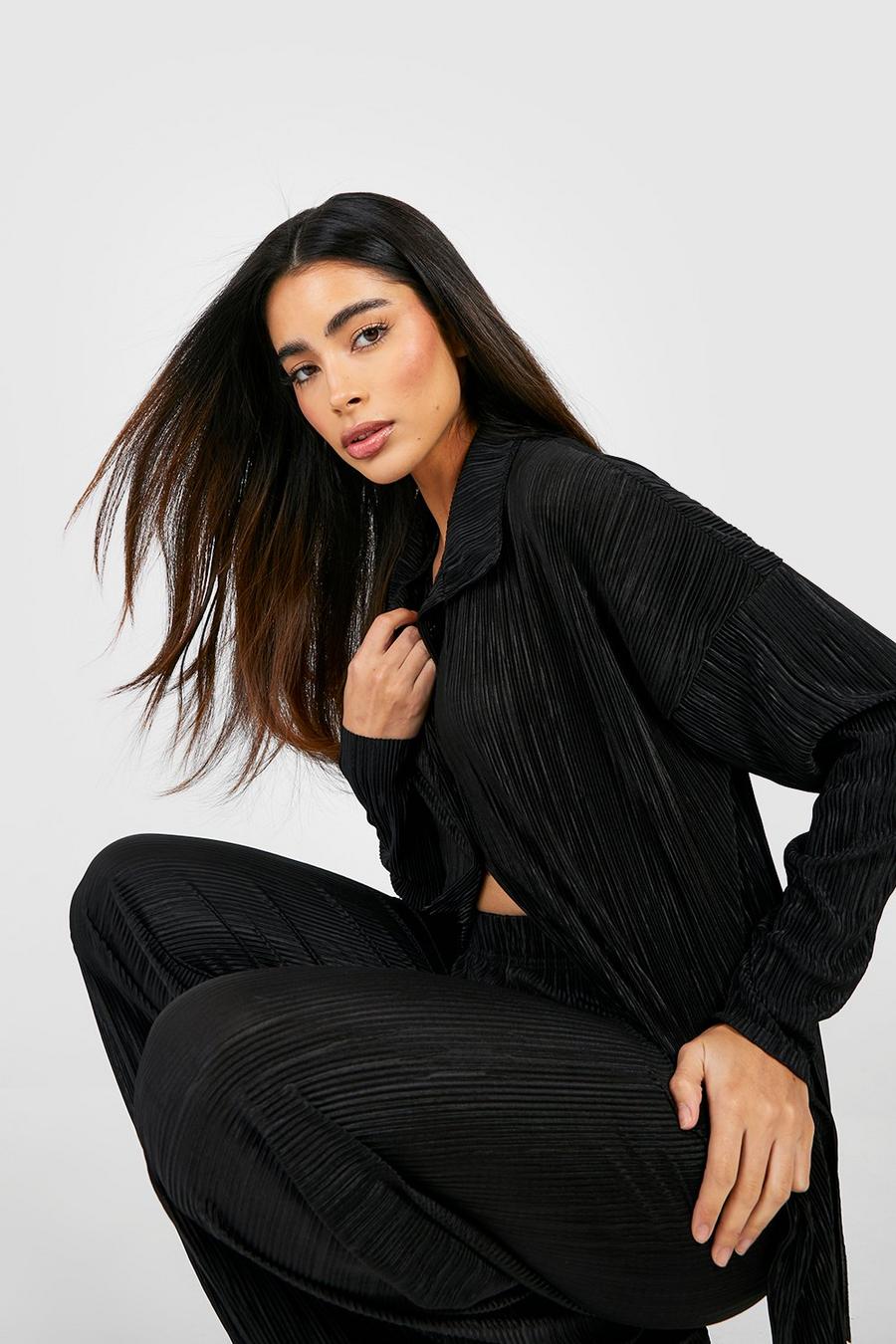 Plisse Oversized Relaxed Fit Shirt