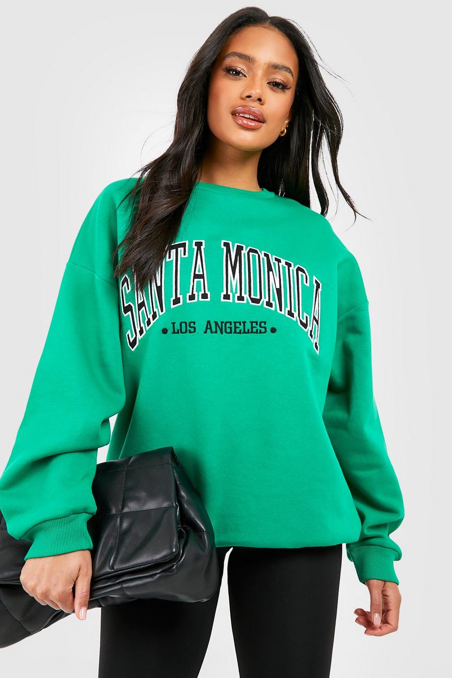 Oversize Sweatshirt mit Santa Monica Applikation, Green image number 1