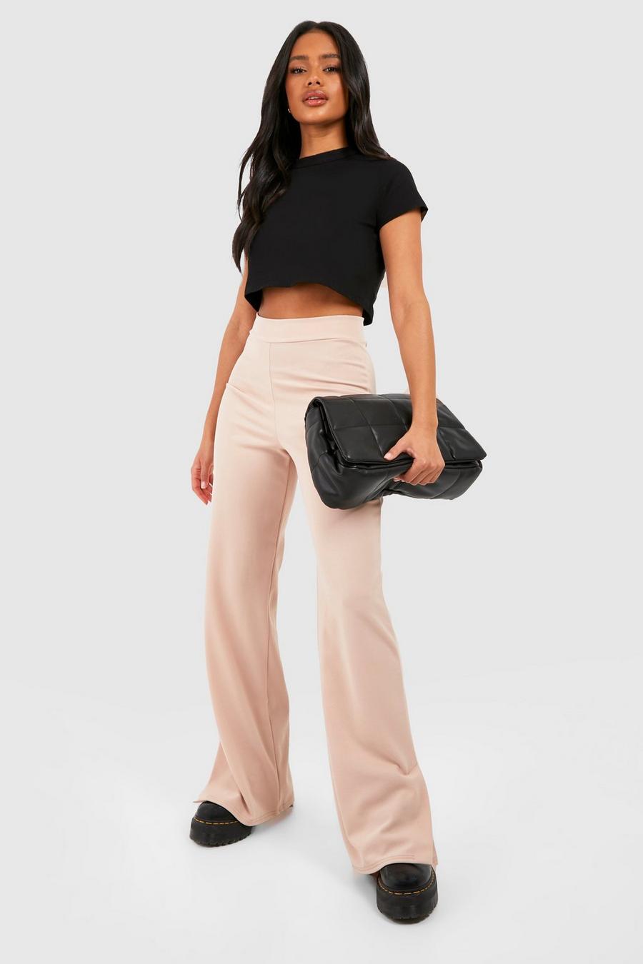 Sand Vent Side High Waisted Tailored Trousers