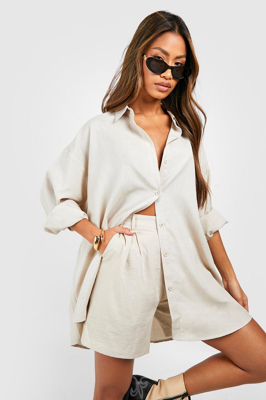 Sand Oversized Dunne Mergel Blouse