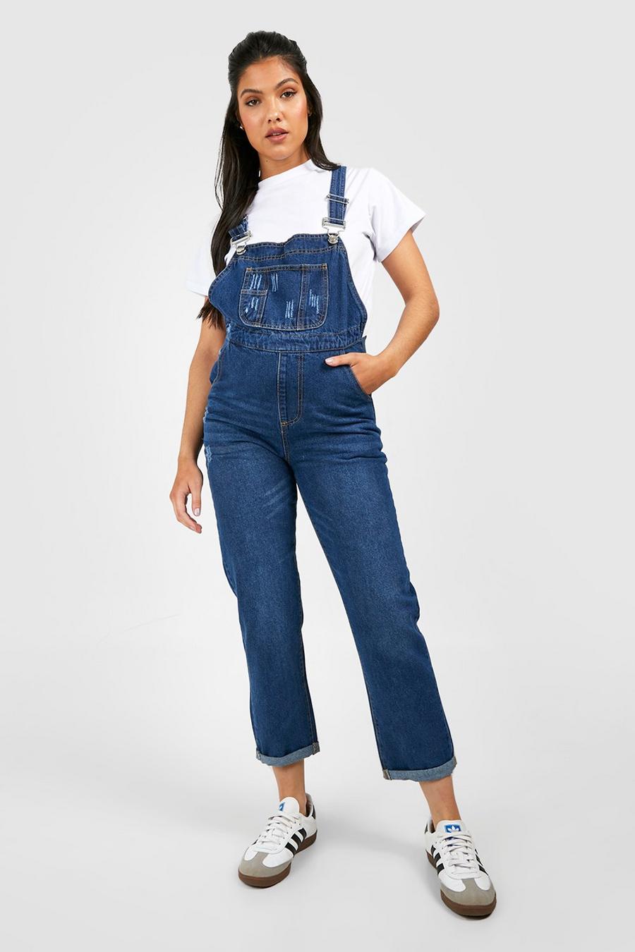 Maternity Mid Blue Wash Dungarees image number 1