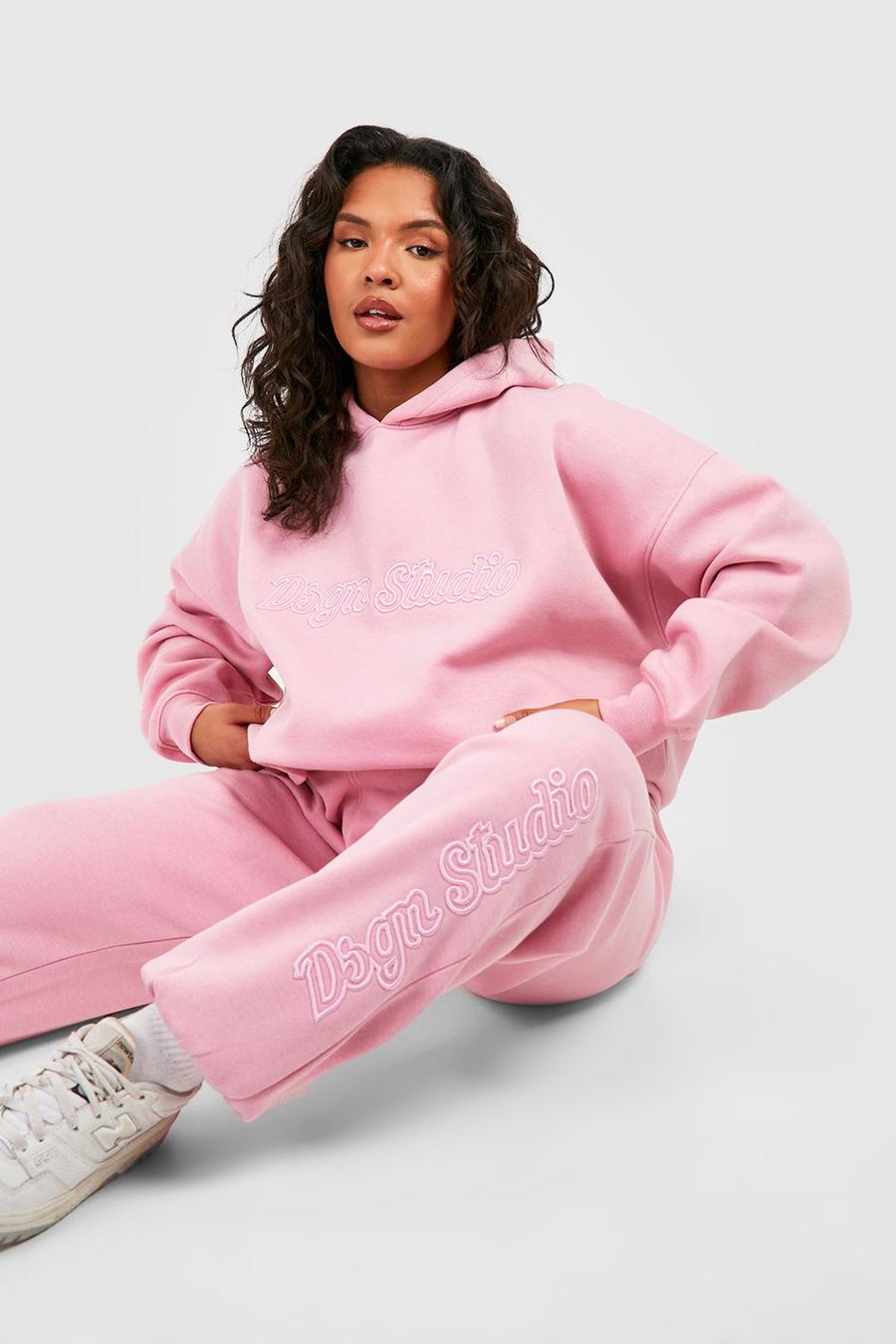 Pink Plus Dsgn Studio 3d Embroidered Jogger