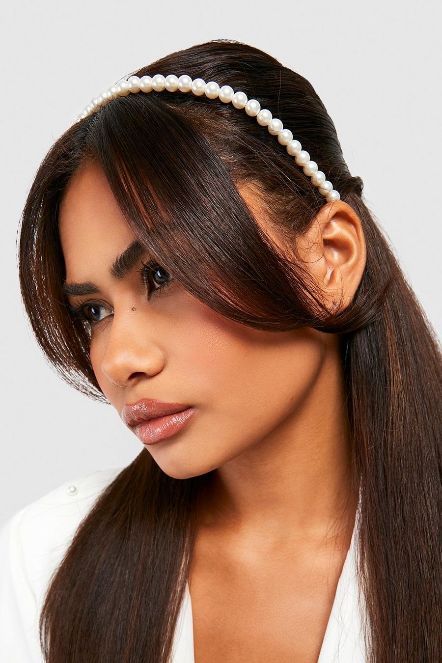 Basic Perlen-Haarband, Cream