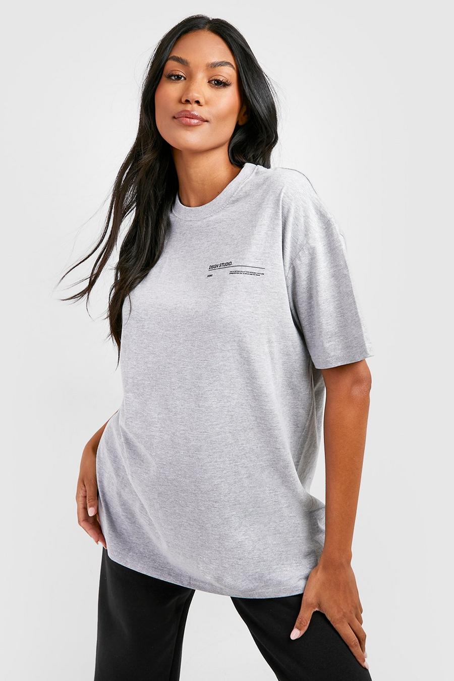 Camiseta Premamá oversize con estampado Dsgn Studio, Grey marl
