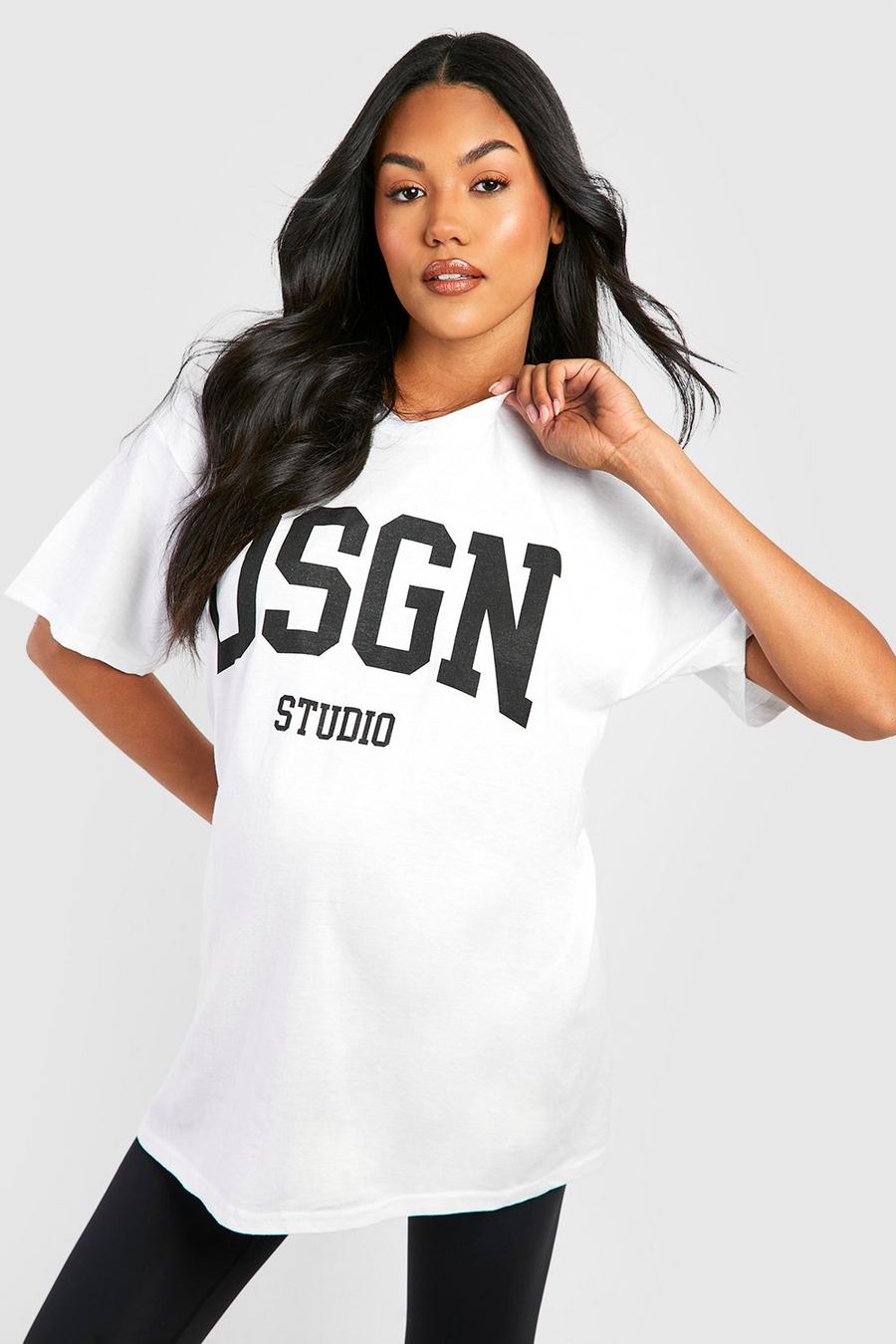 Camiseta Premamá oversize con estampado Dsgn Studio, White