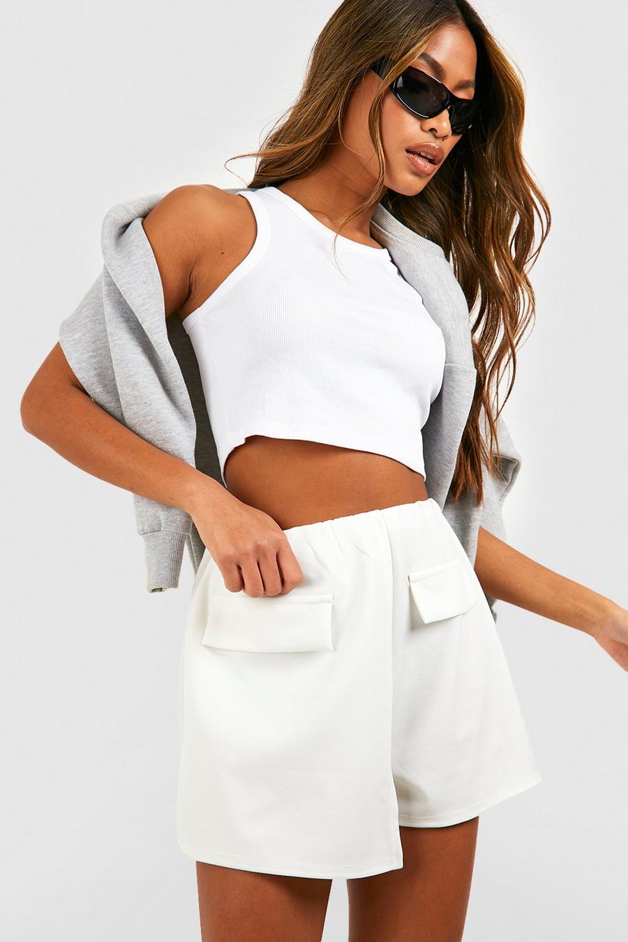 Ivory white Pocket Detail Skort