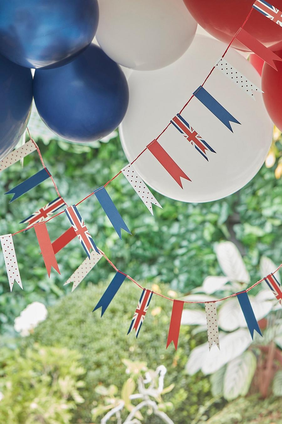 Red Ginger Ray Coronation Party Union Jack Ribbon Bunting 