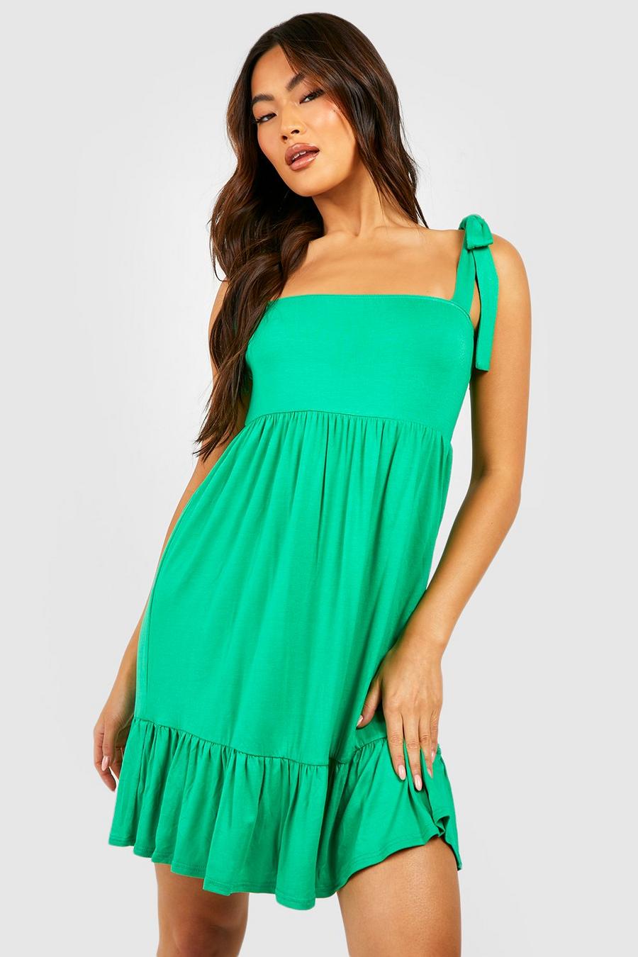Kleid mit Rüschen-Saum, Green