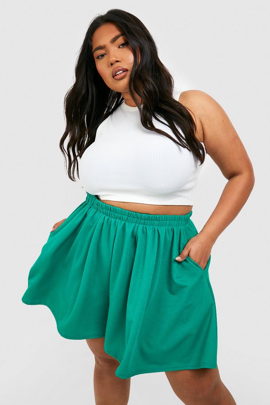 Green Plus Jersey Knit Basic Flowy Shorts image number 1