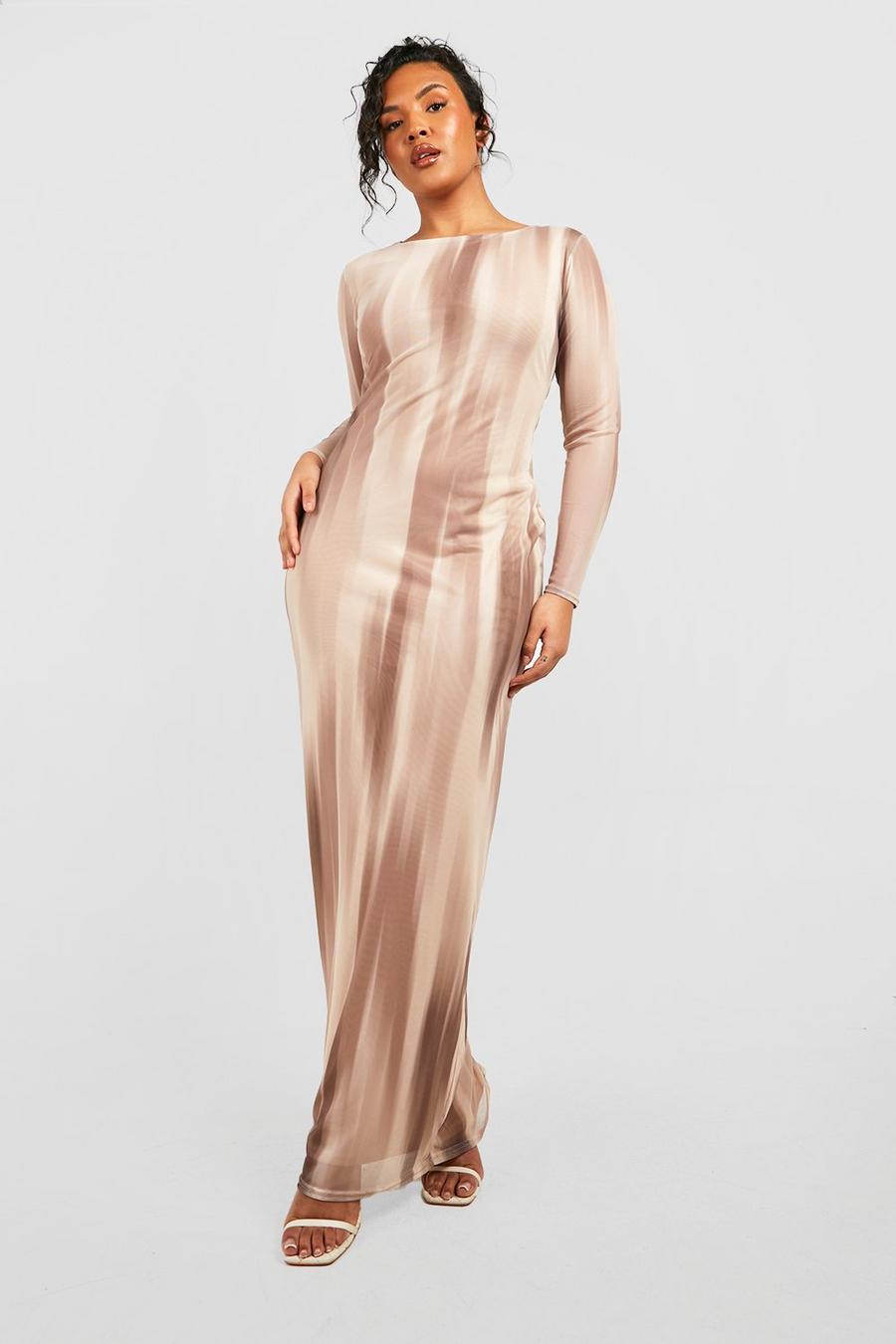 Stone Plus Abstract Mesh Maxi Dress image number 1