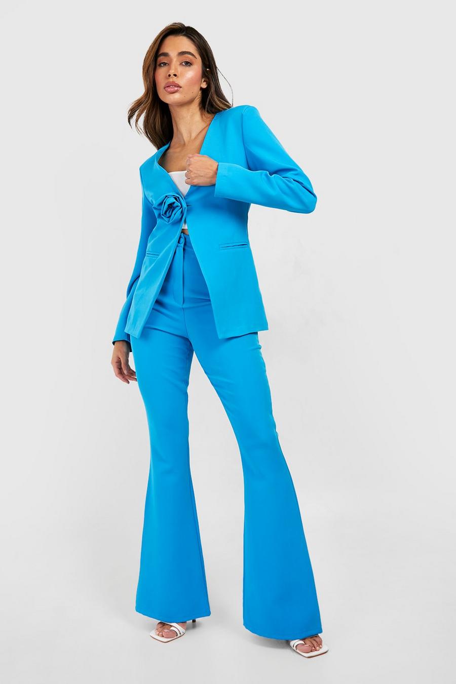 Azure Flared Tailored Trousers  image number 1