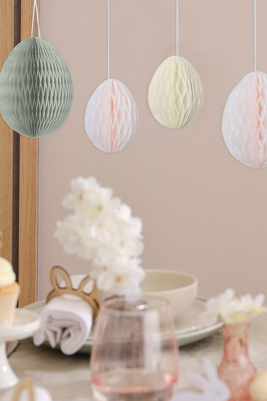 Sage green Ginger Ray  Paper Honeycomb Hanging Eggs