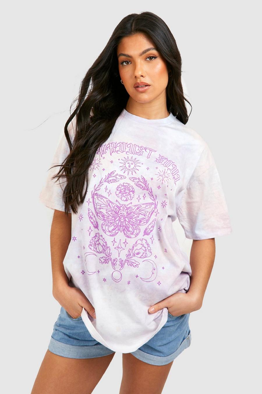 Lilac purple Maternity Celestial Tie Dye T-shirt