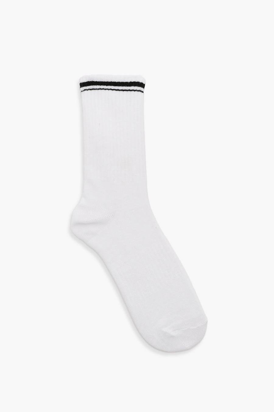 White Single Stripe Sport Sock 