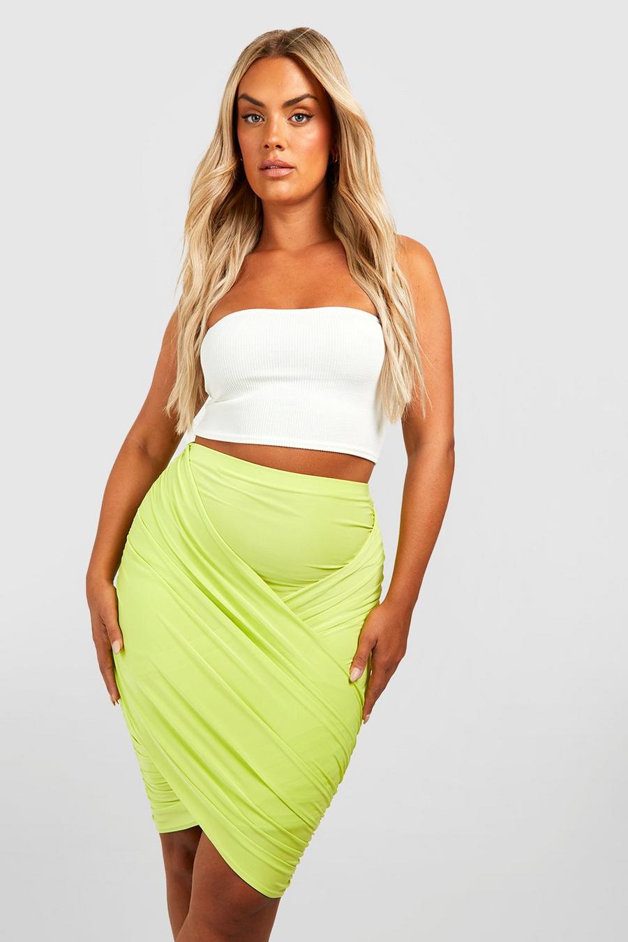 Lime Plus Scallop Mix & Match Plunge Bikini Top 