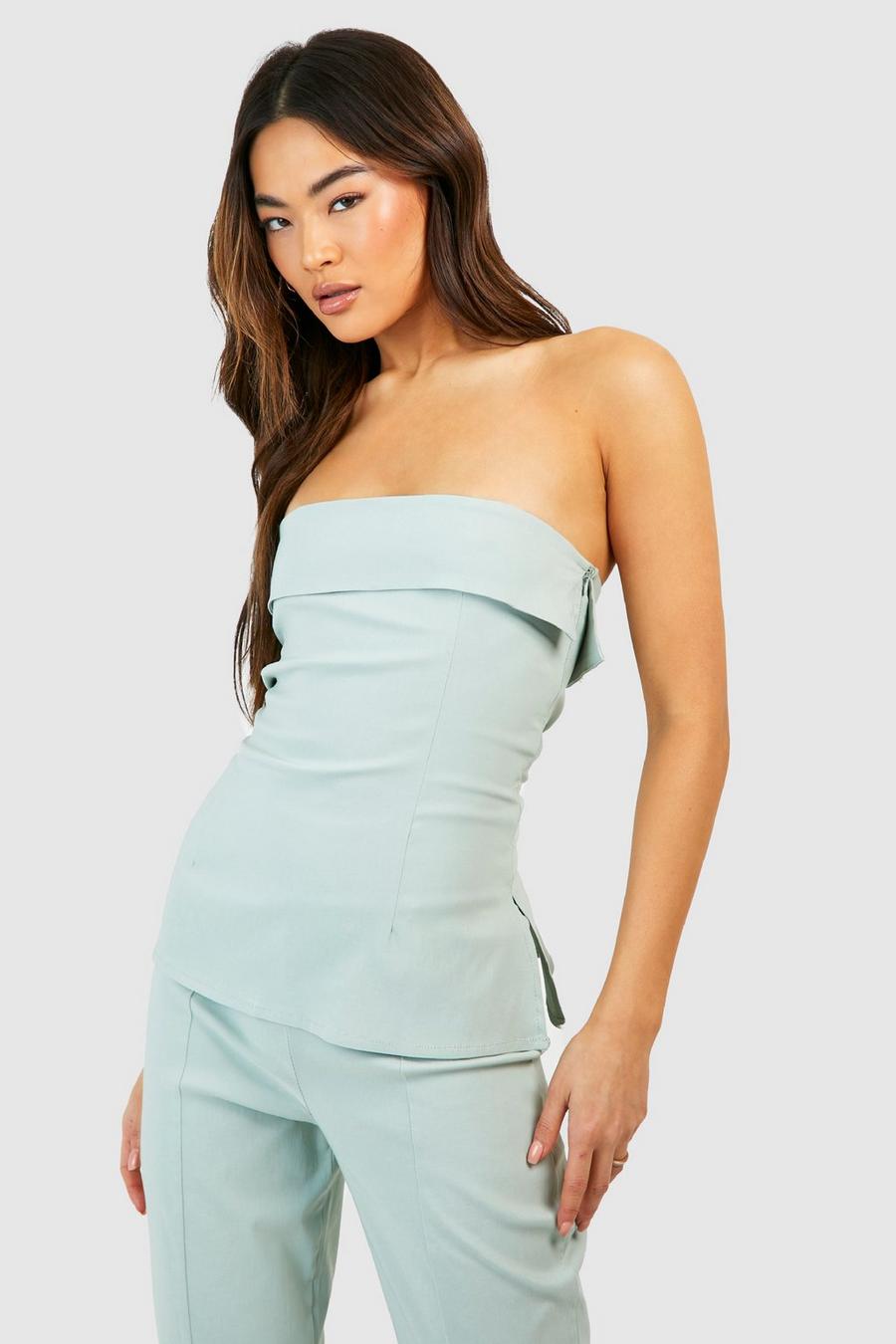 Sage Stretch Longline Split Side Bandeau