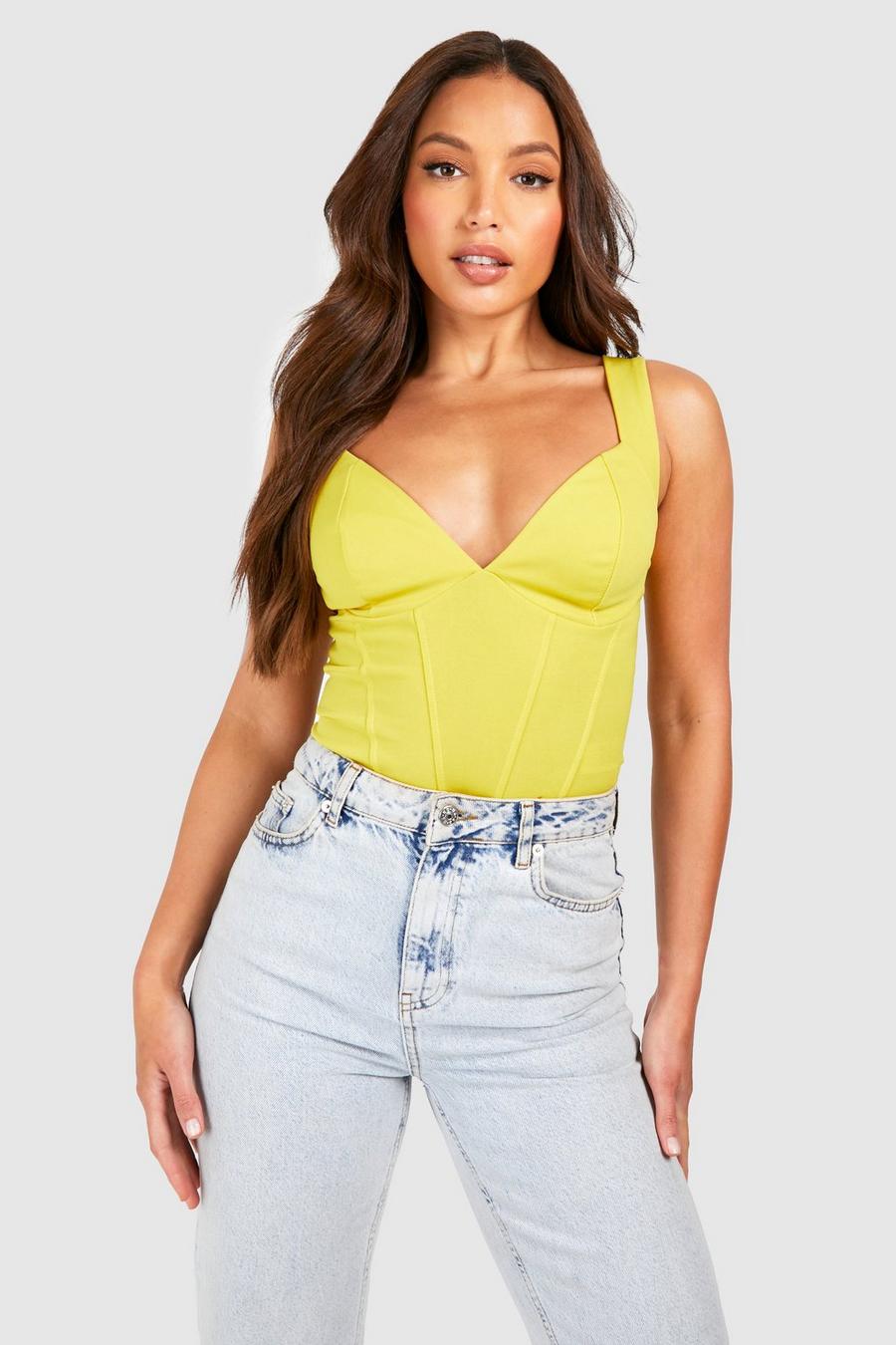 Top a corsetto Tall, Chartreuse
