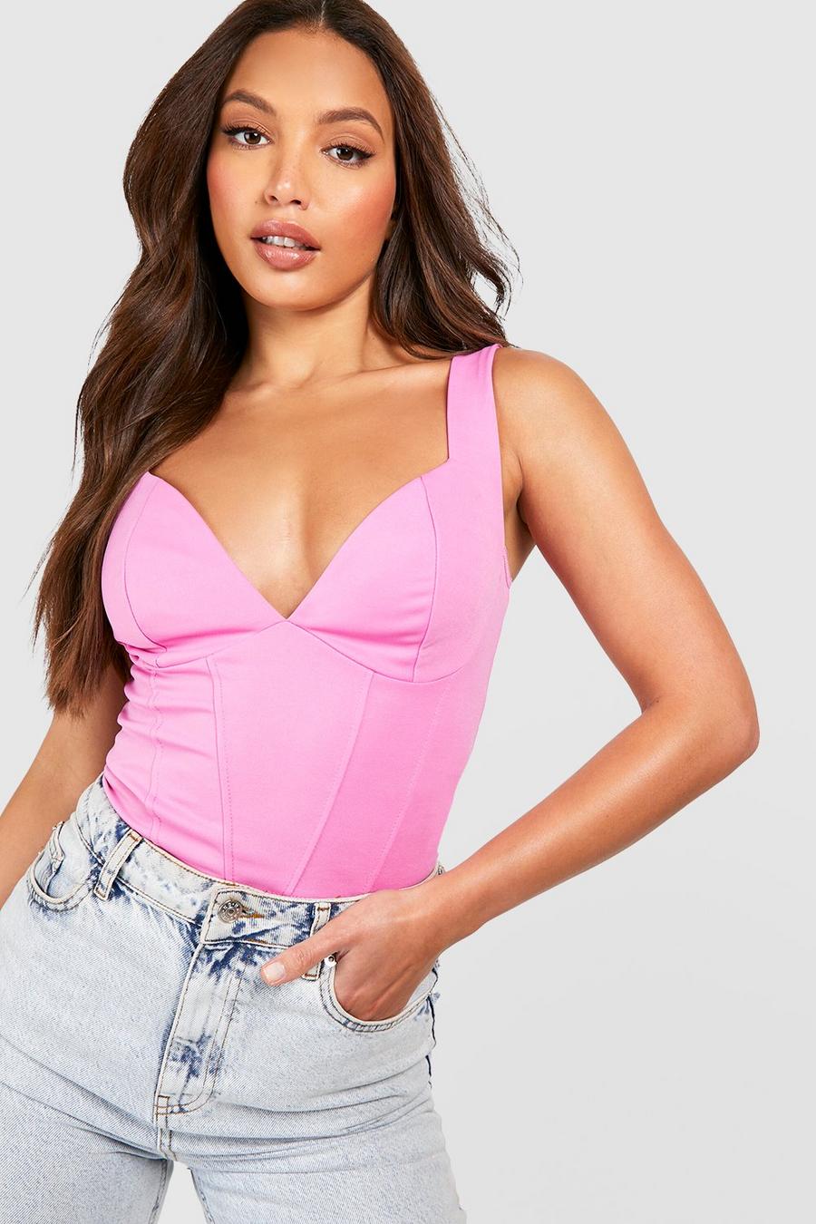 Top a corsetto Tall, Pink