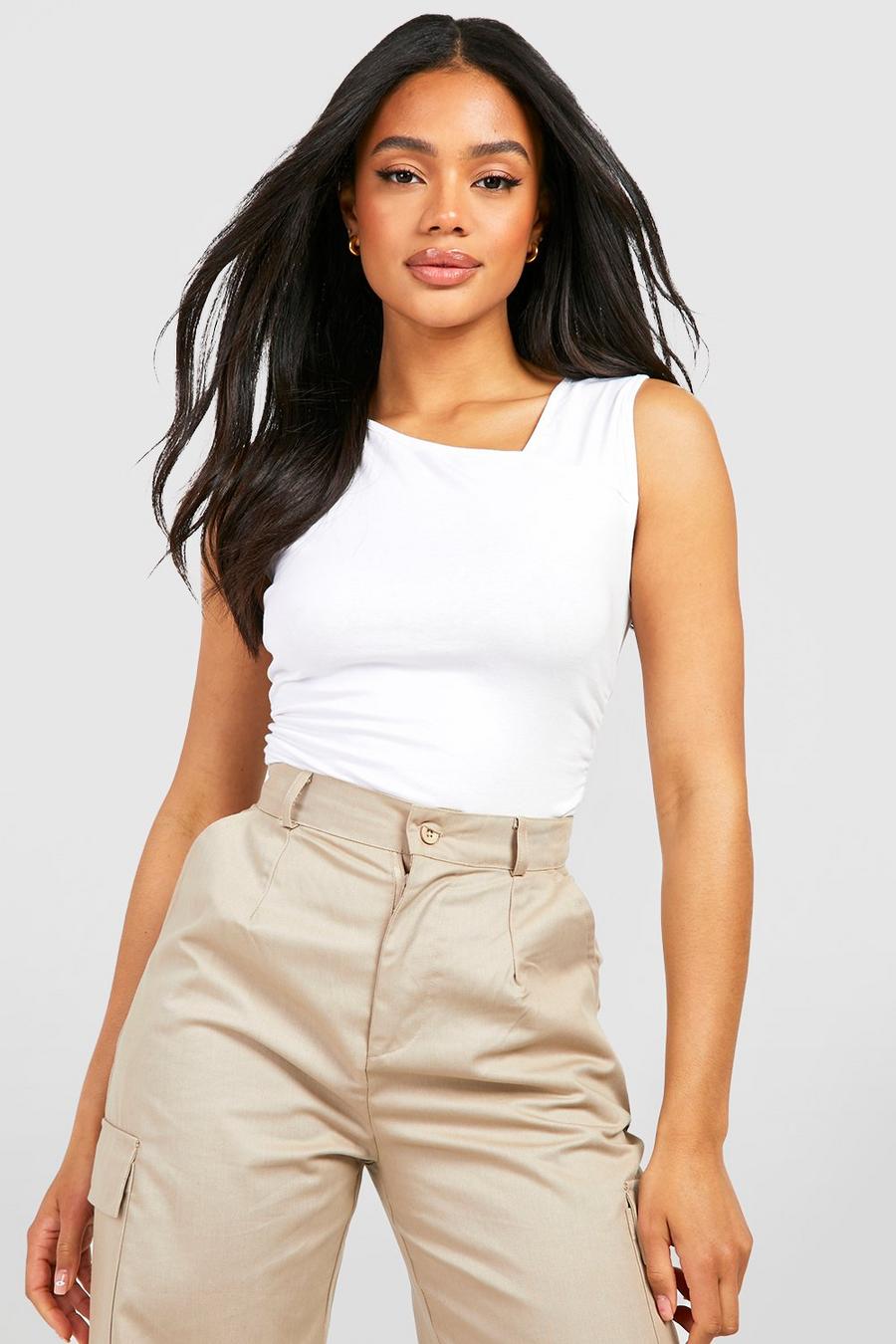 Rouched Cotton Asymmetric Top