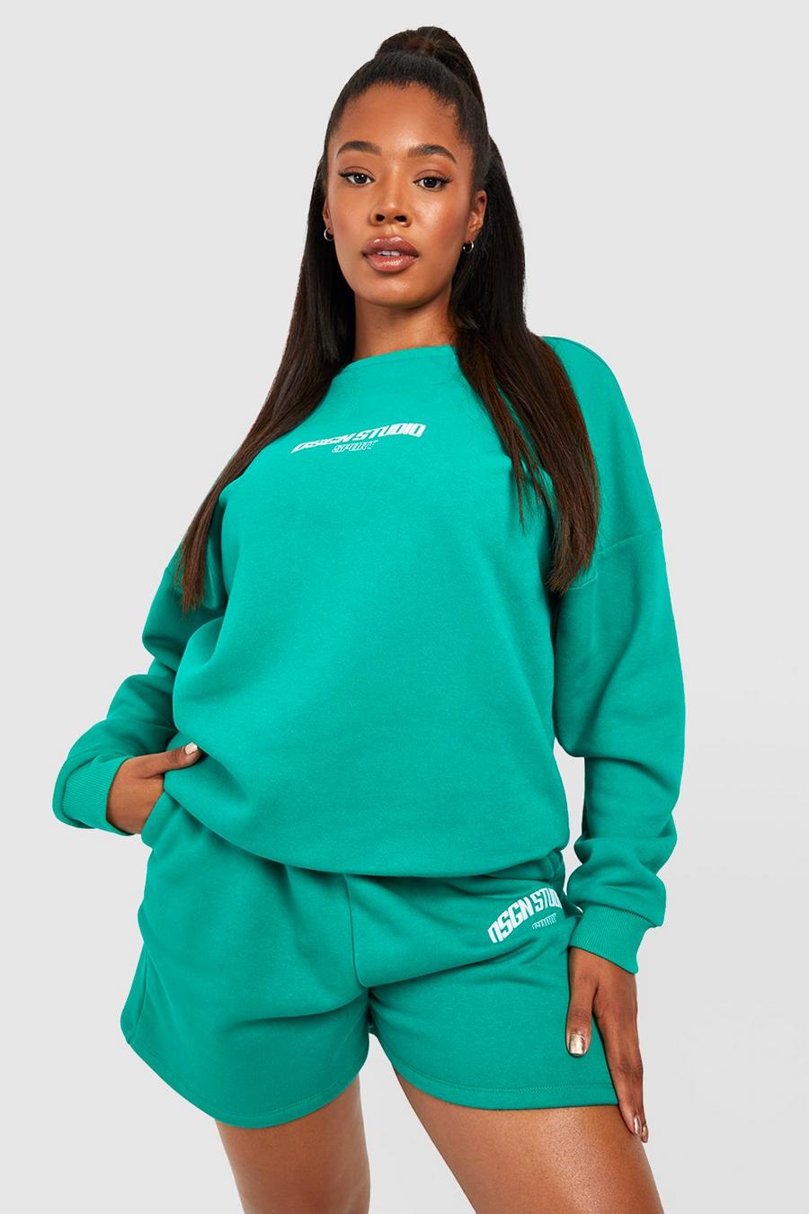 Green Plus Dsgn Sport Sweatshirt Short Tracksuit