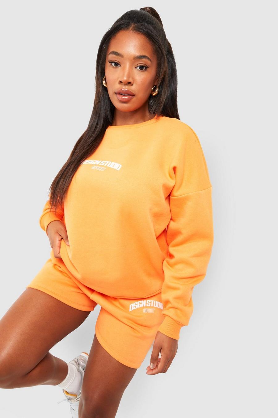 Orange Plus Dsgn Sport Sweatshirt Short Tracksuit
