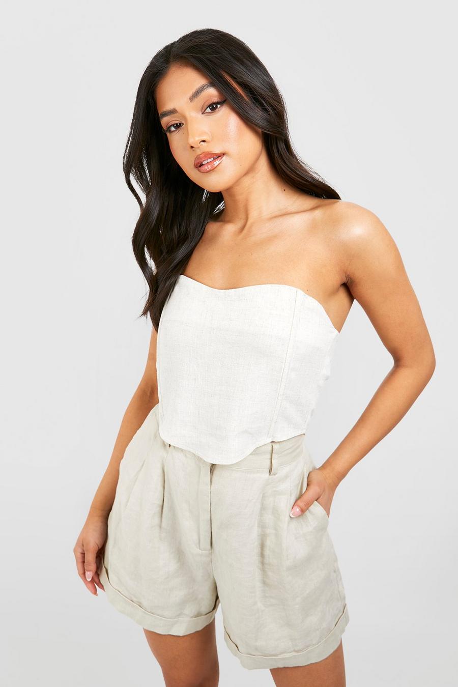 Petite Linen Bandeau Corset