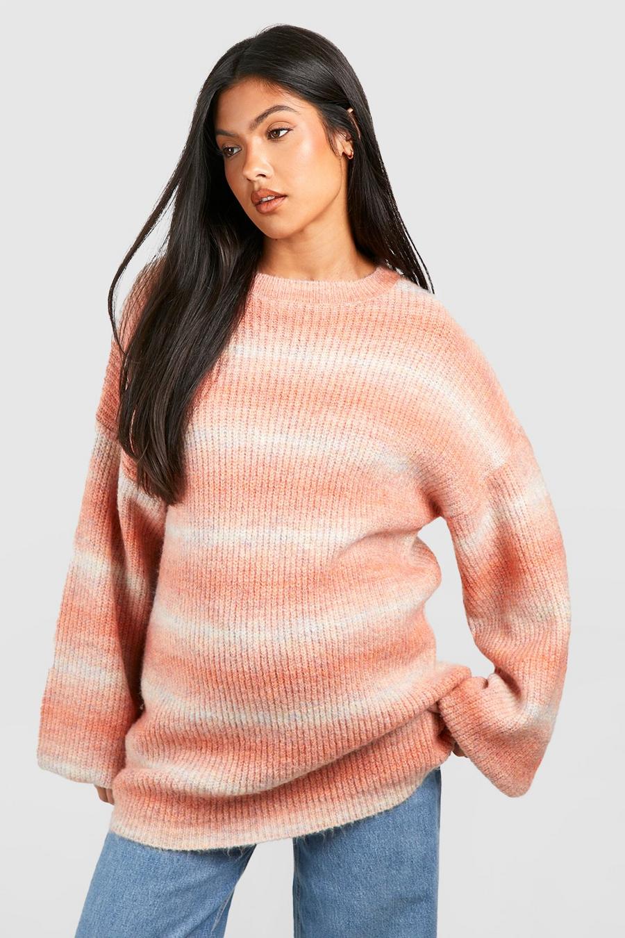 Pink Maternity Ombre Oversized Jumper