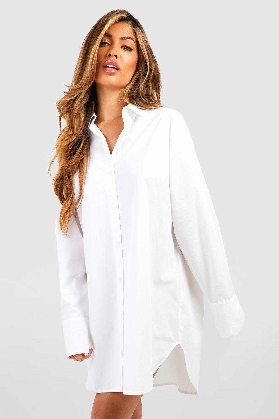 White Cotton Oversized Night Shirt
