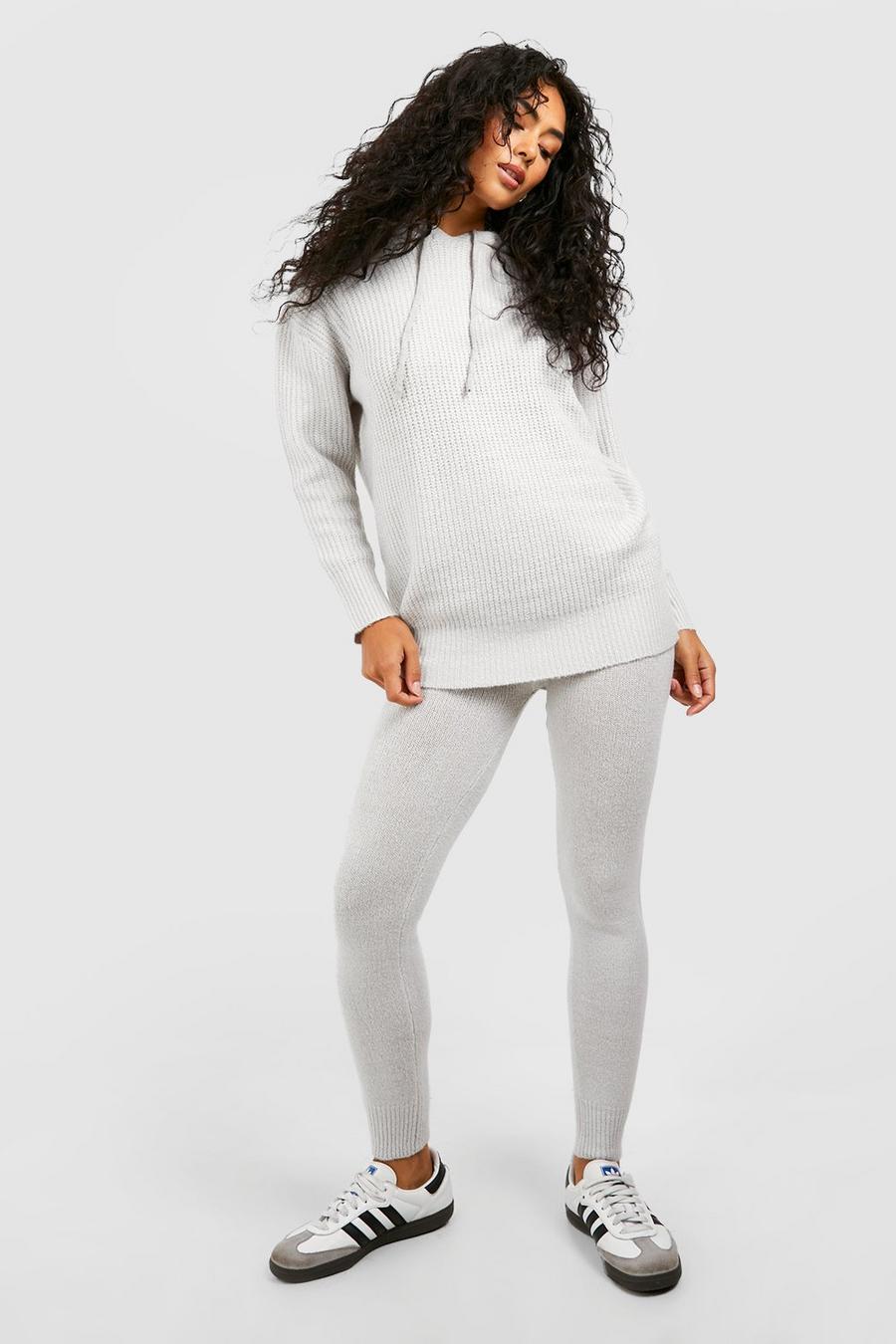 Silver Soft Knit Hoodie Co-ord